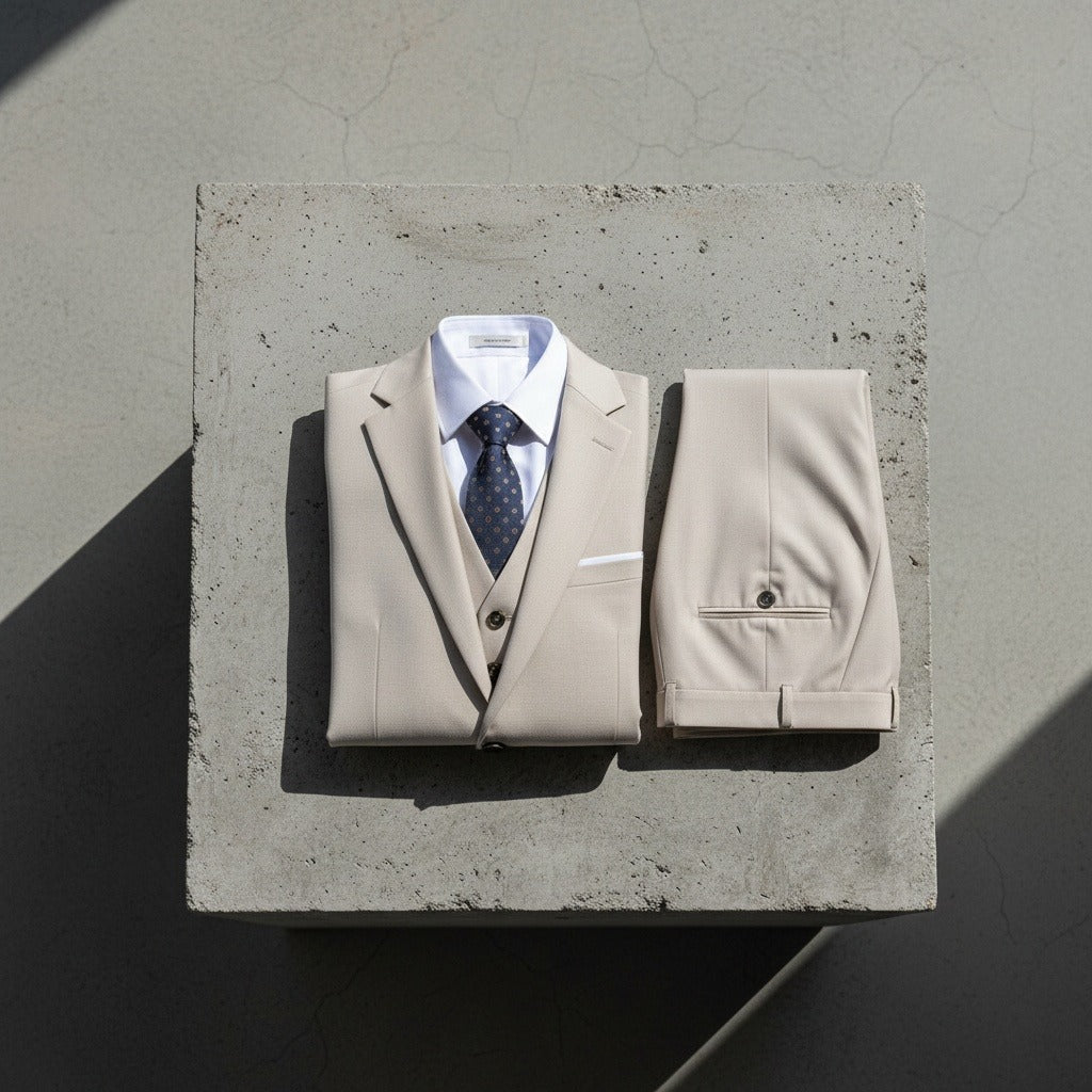 Beige Three Piece Suit - Beige - Lifestyle Inspiration