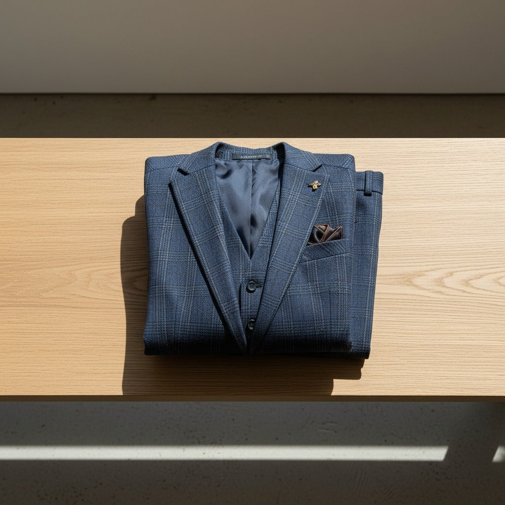 Blue Three Piece Suit - Blue - Lifestyle Inspiration