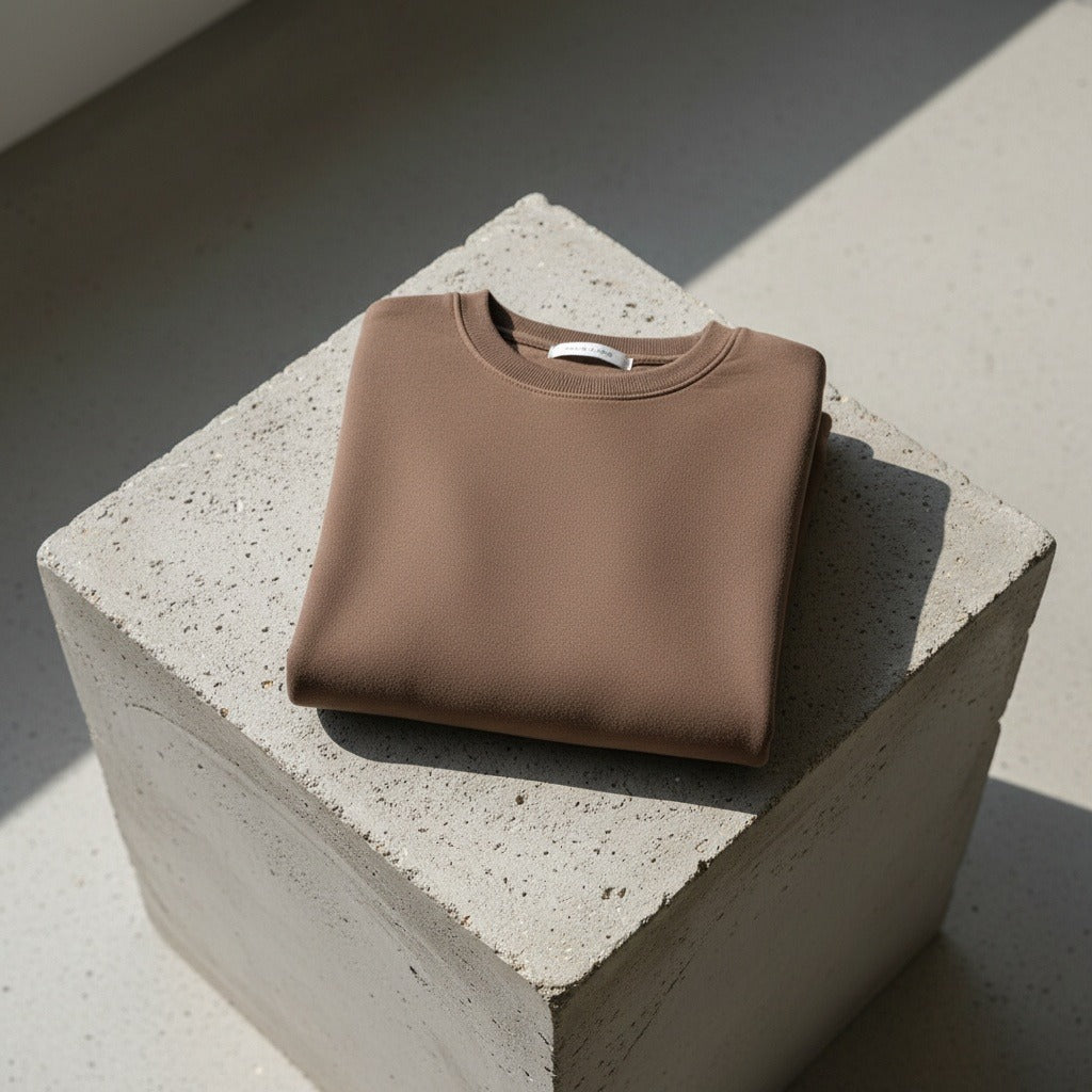 Brown Crew Neck Sweater Men - Brown - Lifestyle Inspiration