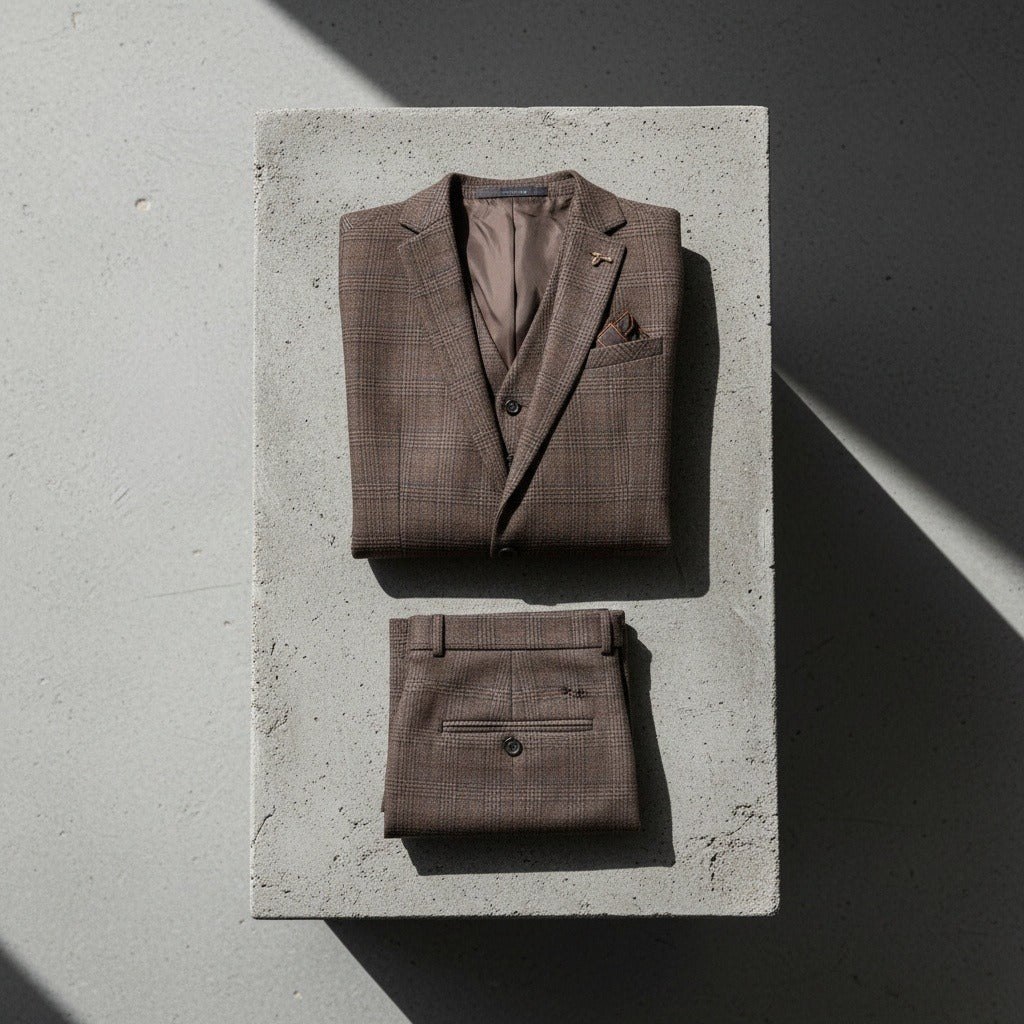 Brown Three Piece Suit - Brown - Lifestyle Inspiration
