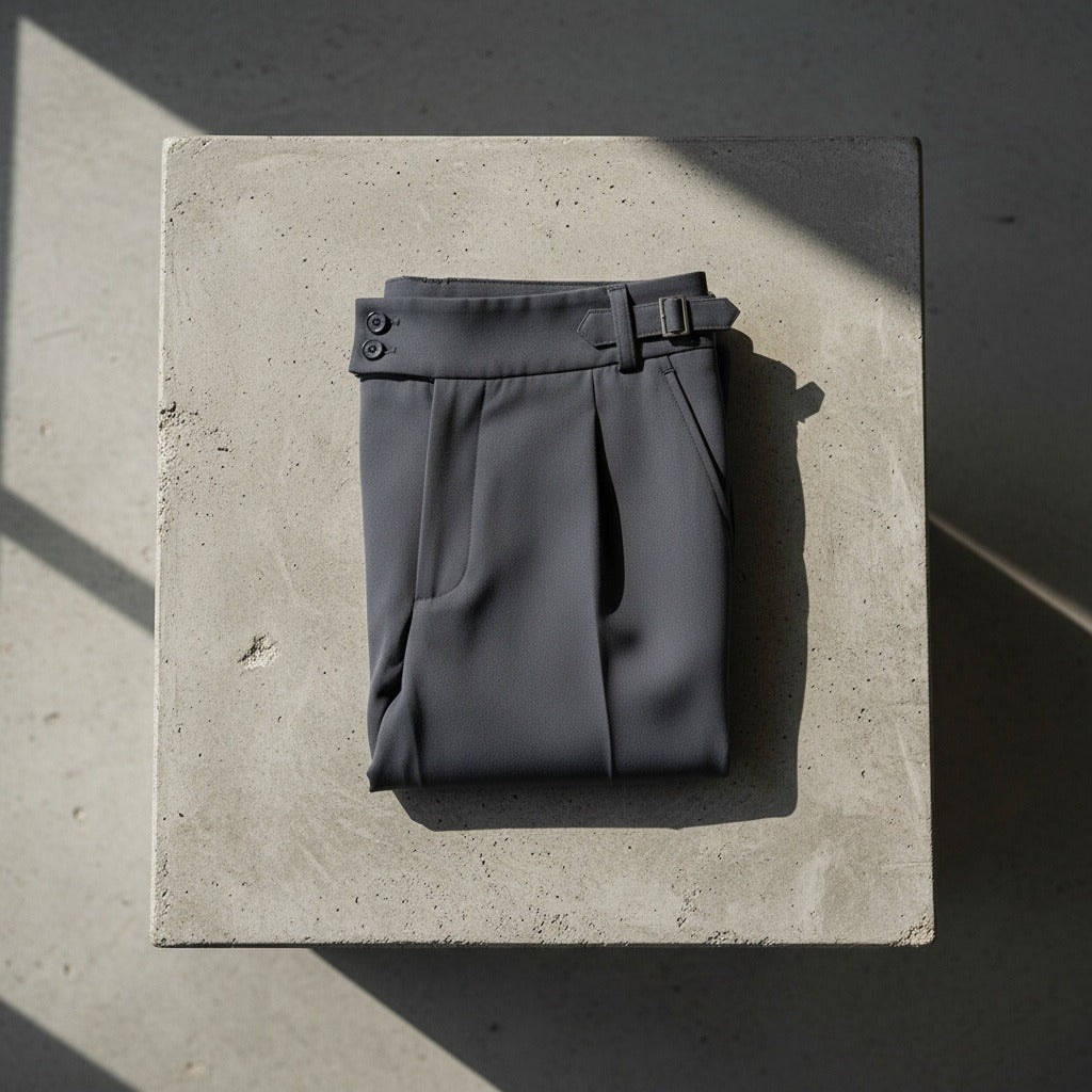 Dark Grey Pleated Trousers Men - Dark Grey - Lifestyle Inspiration