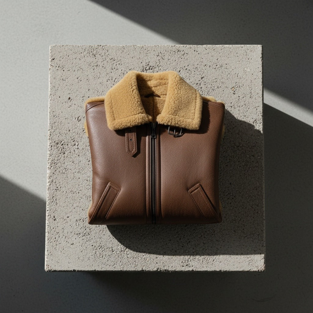 Fake Leather Aviator Jacket - Brown - Lifestyle Inspiration