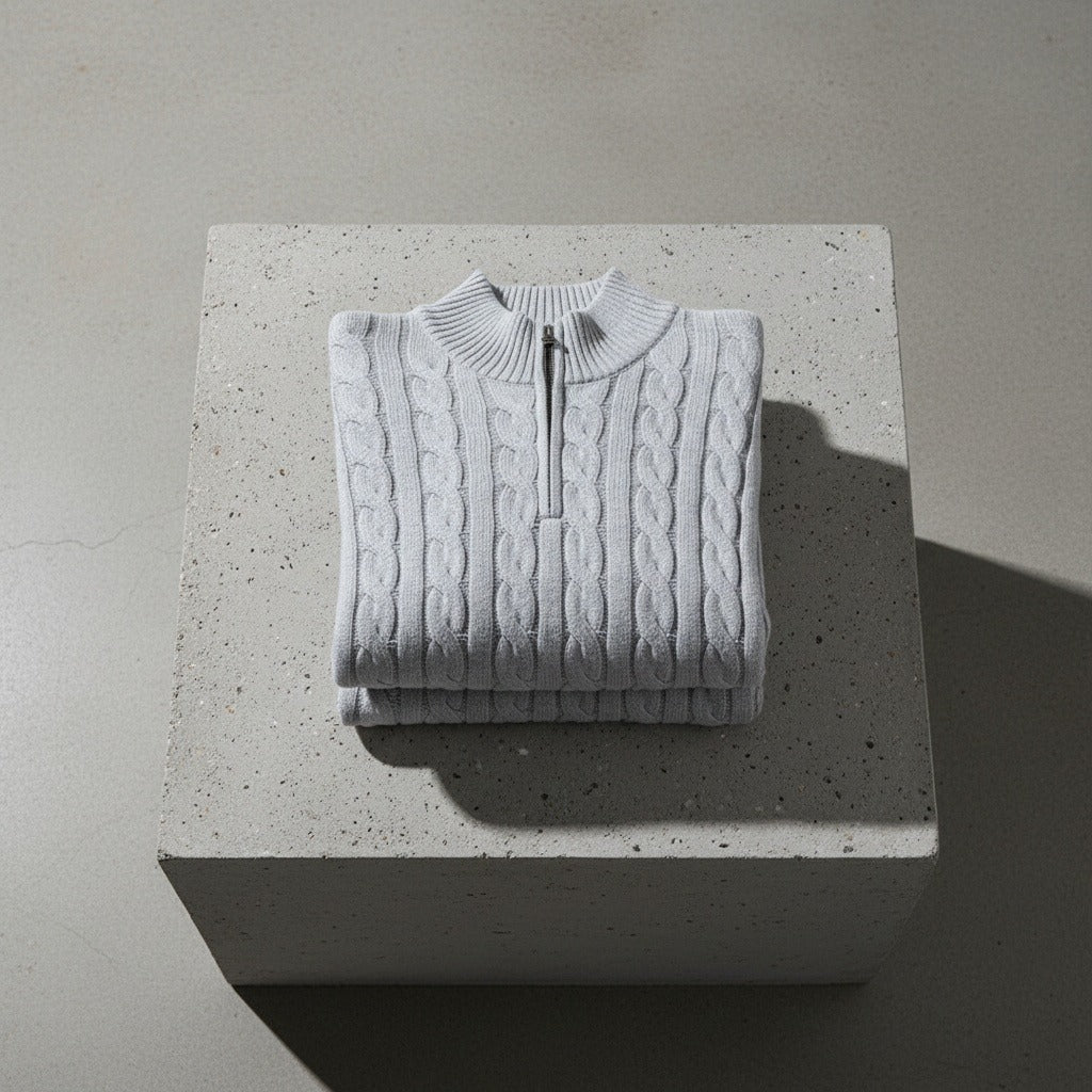 Grey Quarter Zip Sweater - Grey - Lifestyle Inspiration