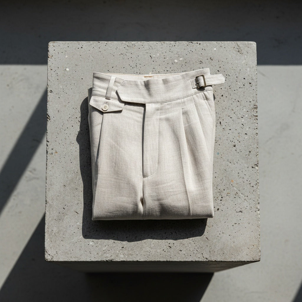 Gurkha Linen Trousers - Oatmeal Linen - Lifestyle Inspiration