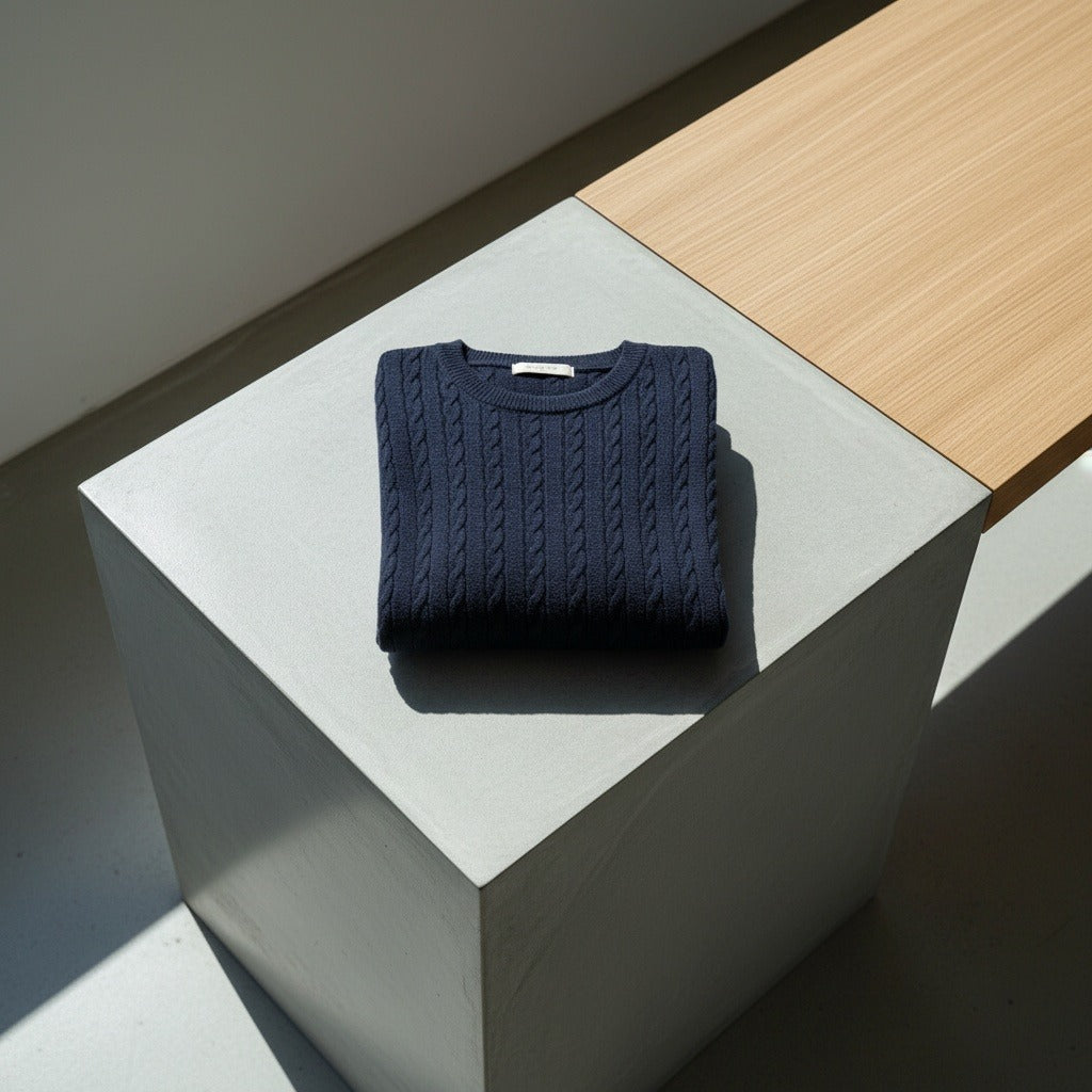 Knitted Jumper Men - Navy Blue - Lifestyle Inspiration