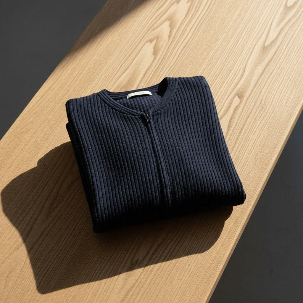 Mens Navy Zip Cardigan - Navy - Lifestyle Inspiration