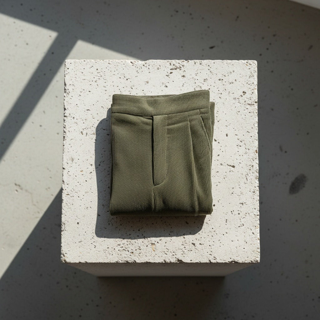 Mens Velvet Suit Trousers - Olive Green - Lifestyle Inspiration