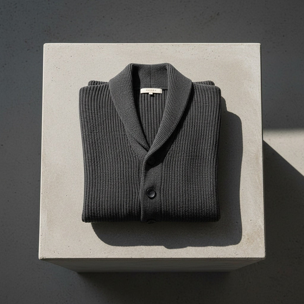 Shawl Collar Sweater - Charcoal Grey - Lifestyle Inspiration