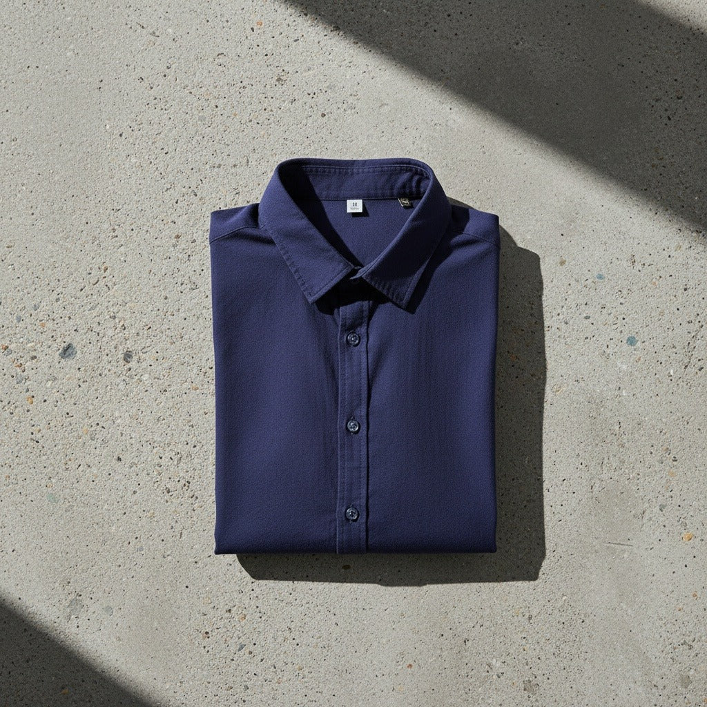 Short Sleeve Cotton Shirt - Ocean Blue - Lifestyle Inspiration