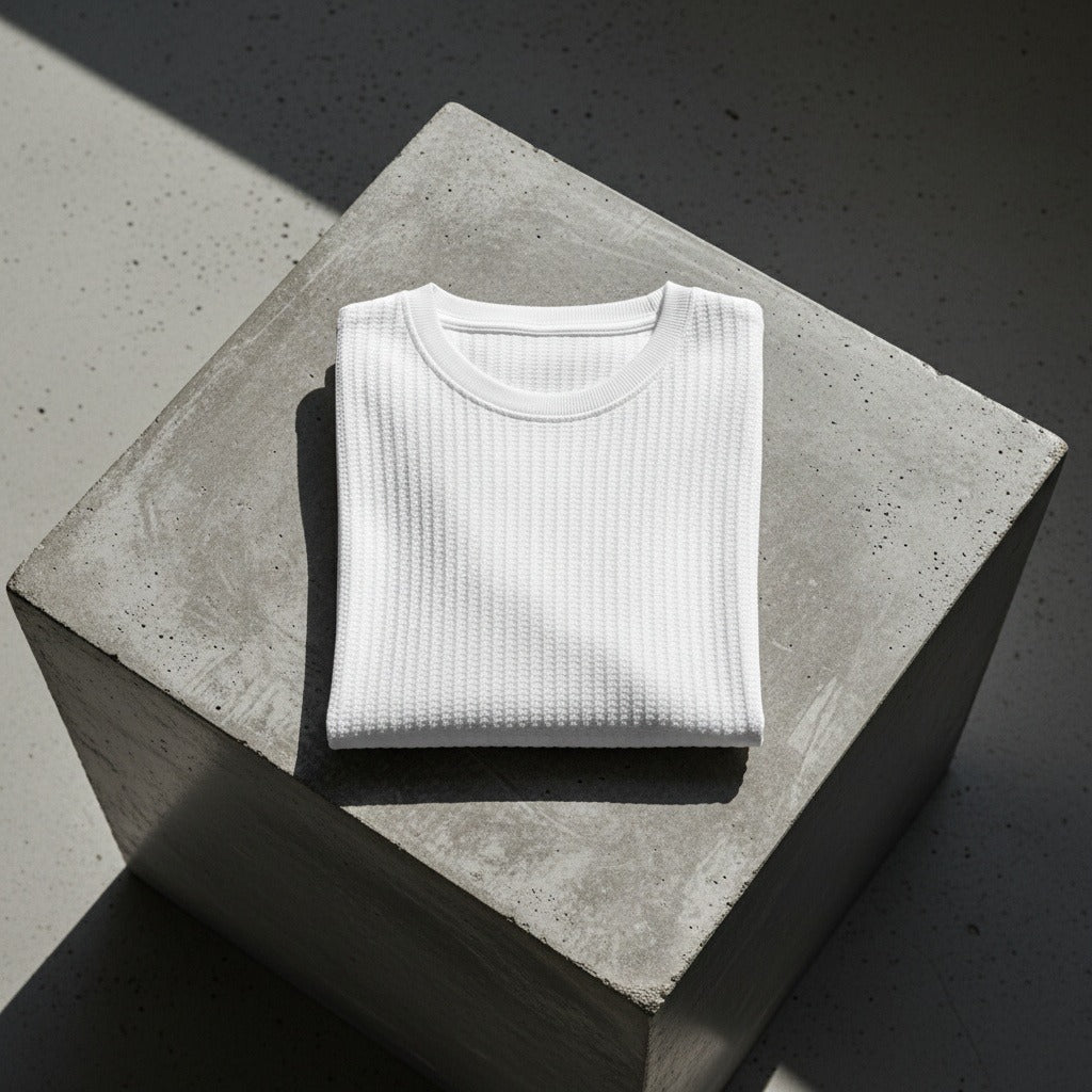 White Ribbed Long Sleeve T Shirt - White - Lifestyle Inspiration