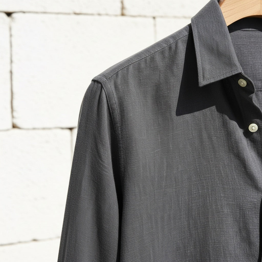 Anthracite Grey Shirt - Charcoal - Back View