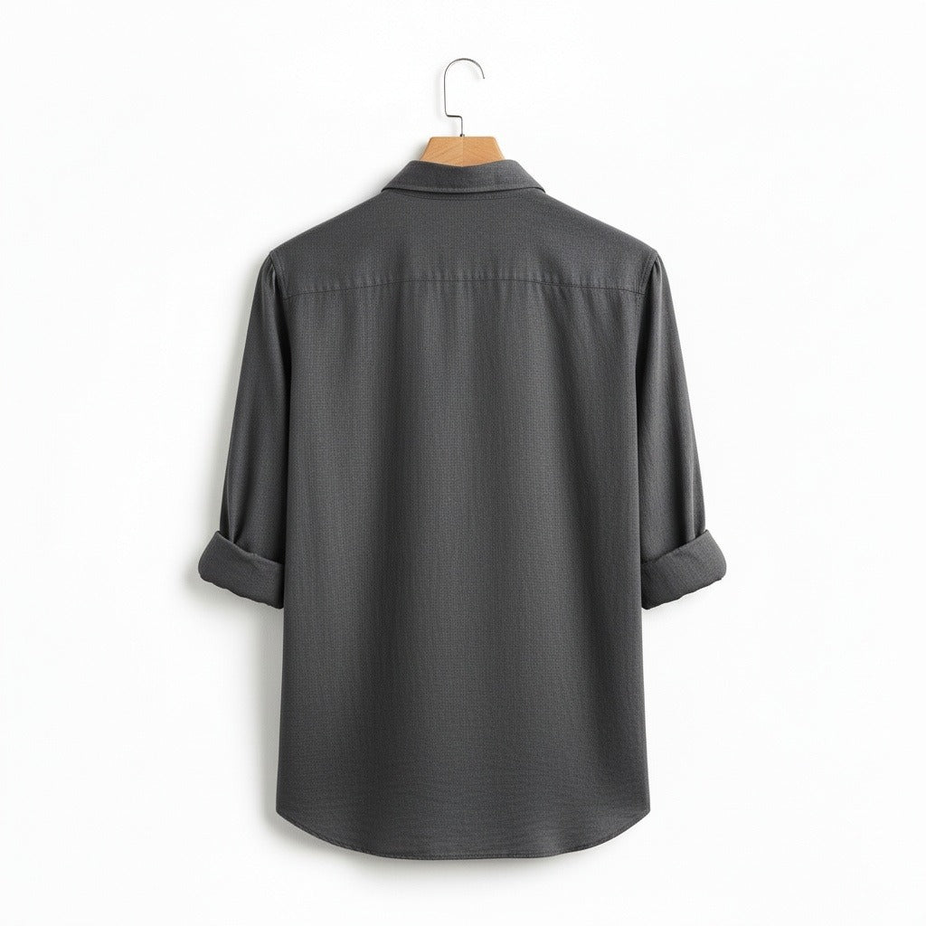 Anthracite Grey Shirt - Charcoal - Fabric Detail
