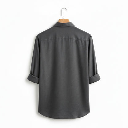 Anthracite Grey Shirt - Charcoal - Fabric Detail