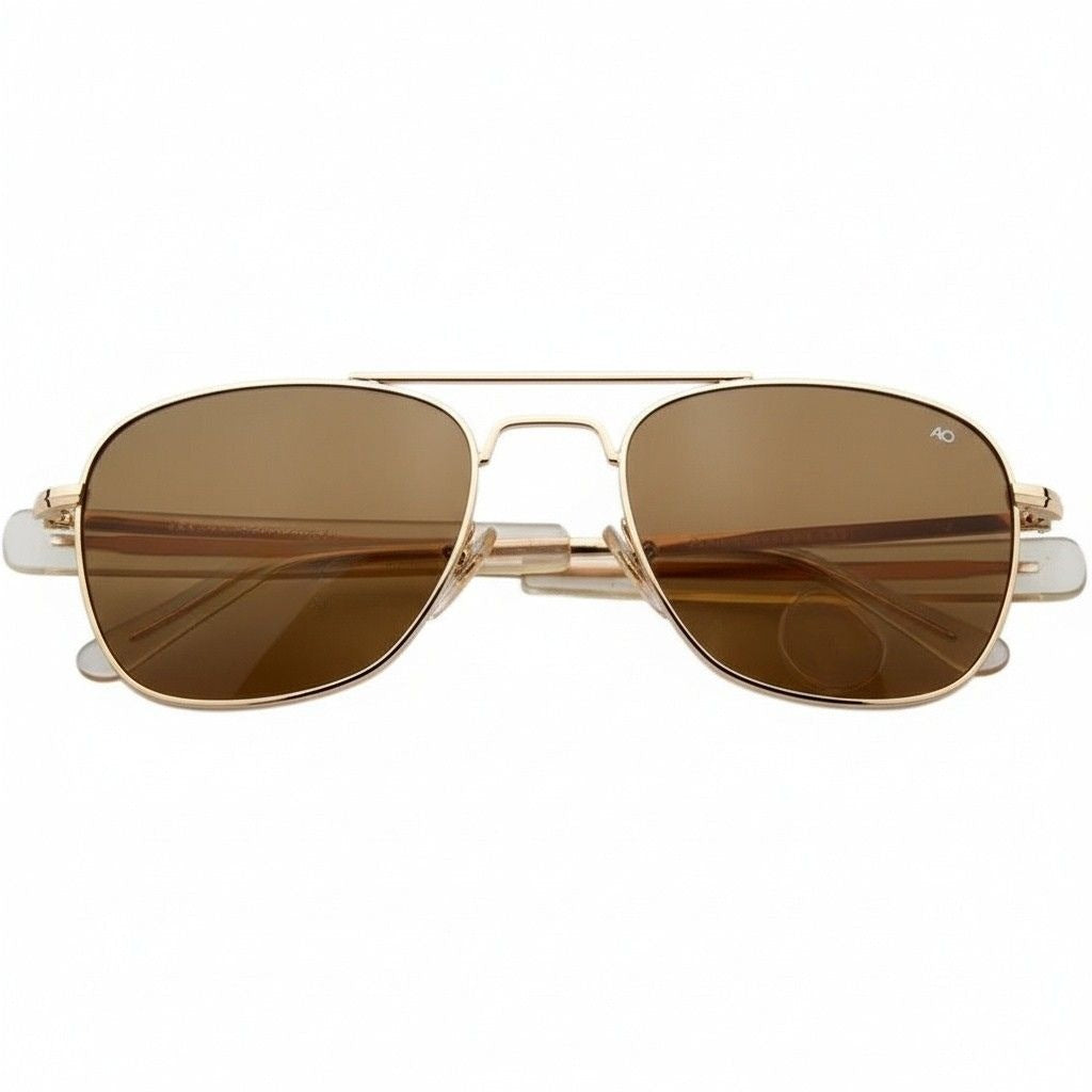 Aviator Sunglasses for Men - Brown - Front View