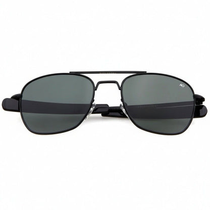 Aviator Sunglasses for Men - Matte Black - Front View
