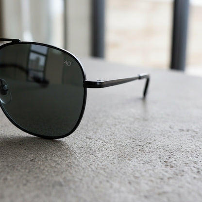 Aviator Sunglasses for Men - Matte Black - Back View