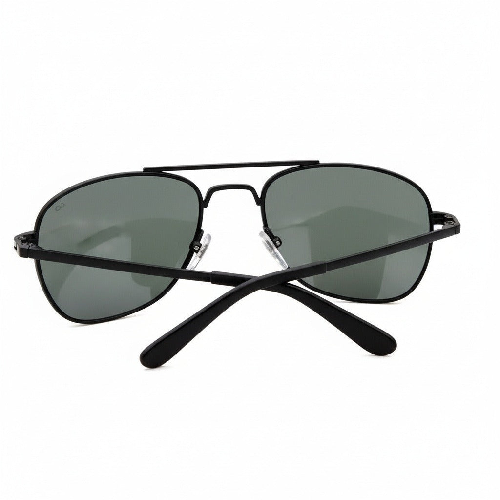 Aviator Sunglasses for Men - Matte Black - Fabric Detail