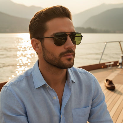 Aviator Sunglasses for Men - Onyx - Angled Shot