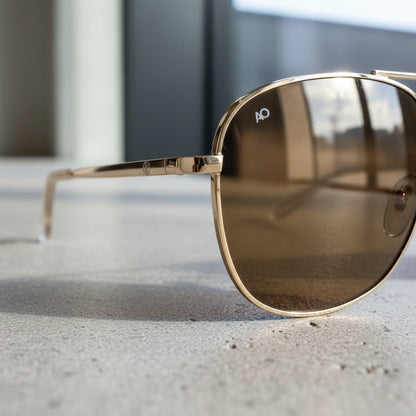 Aviator Sunglasses for Men - Brown - Back View