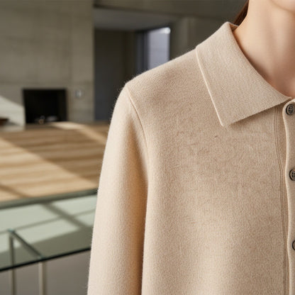 Beige Cashmere Sweater - Beige - Back View