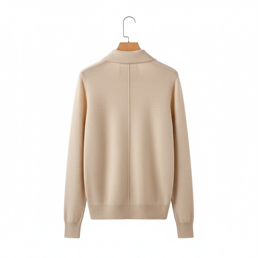 Beige Cashmere Sweater - Beige - Fabric Detail