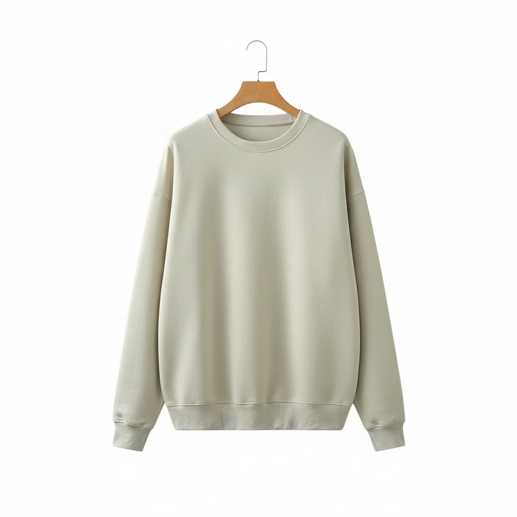 Beige Crew Neck Sweater - Beige - Front View