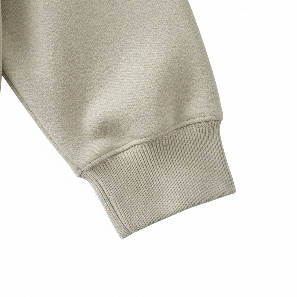 Beige Crew Neck Sweater - Beige - Texture Close Up