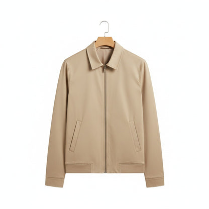Beige Harrington Jacket Mens - Beige - Front View