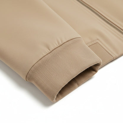 Beige Harrington Jacket Mens - Beige - Texture Close Up