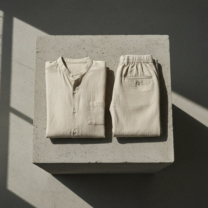 Beige Linen Set Men - Beige - Lifestyle Inspiration