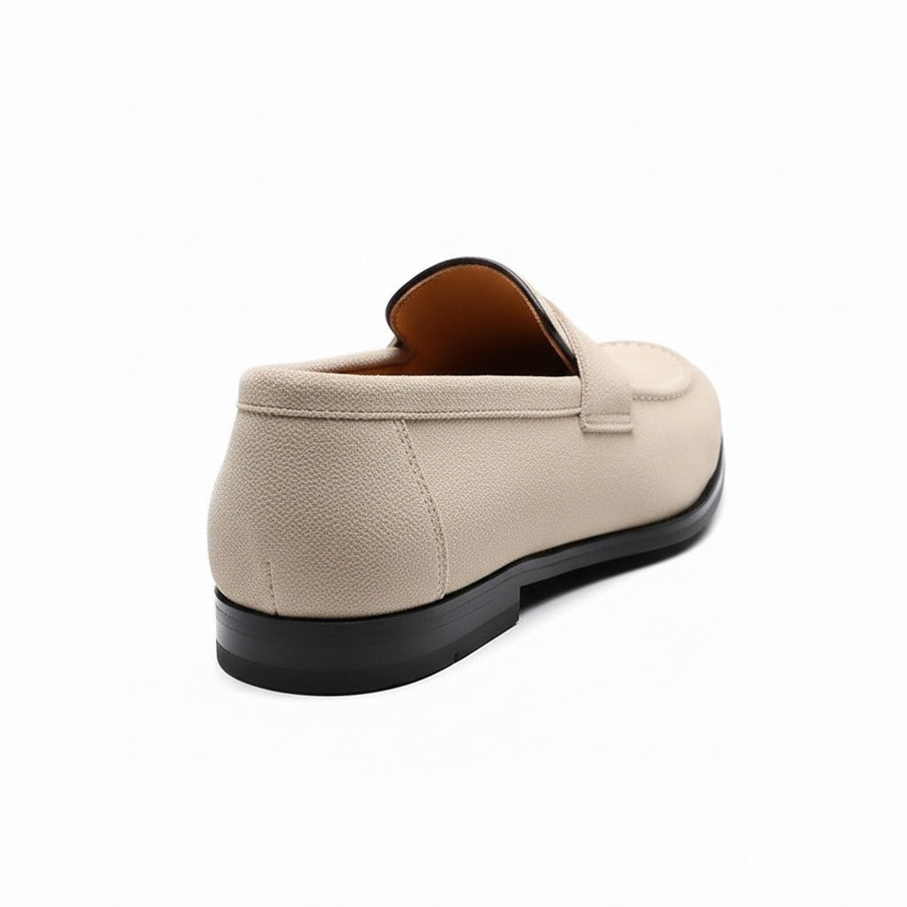Beige Penny Loafers Men - Beige - Fabric Detail