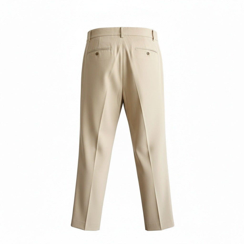 Beige Pleated Trousers Mens - Beige - Fabric Detail