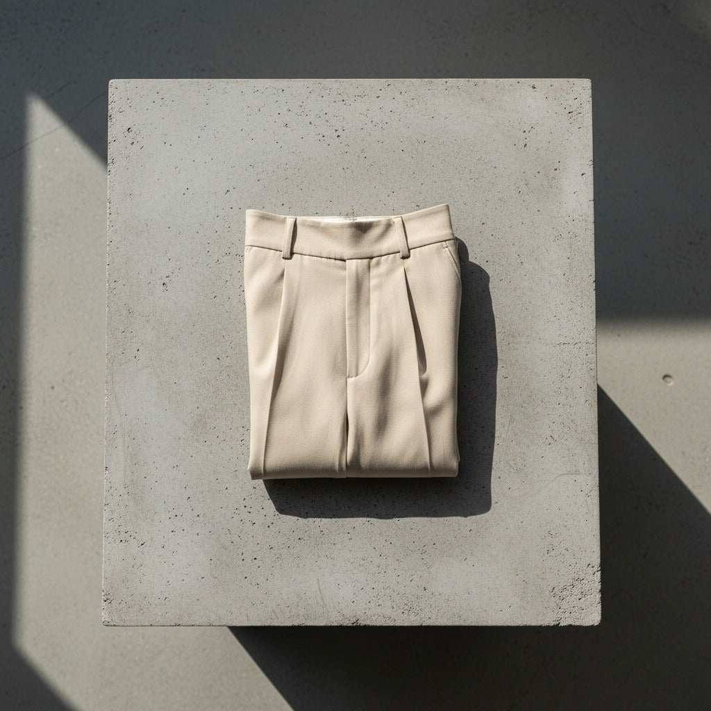 Beige Pleated Trousers Mens - Beige - Lifestyle Inspiration