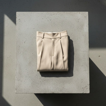 Beige Pleated Trousers Mens - Beige - Lifestyle Inspiration