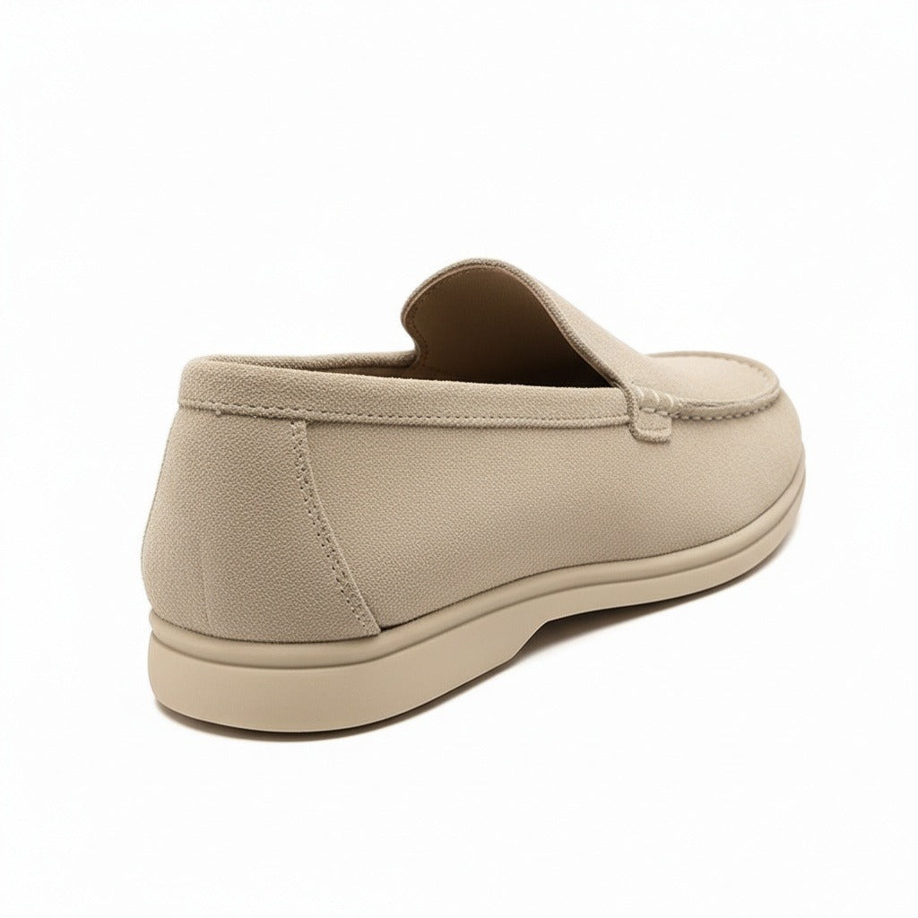 Beige Suede Loafers Mens - Beige - Fabric Detail