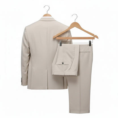Beige Three Piece Suit - Beige - Fabric Detail