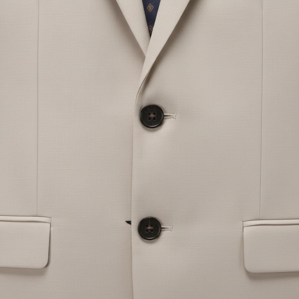 Beige Three Piece Suit - Beige - Texture Close Up