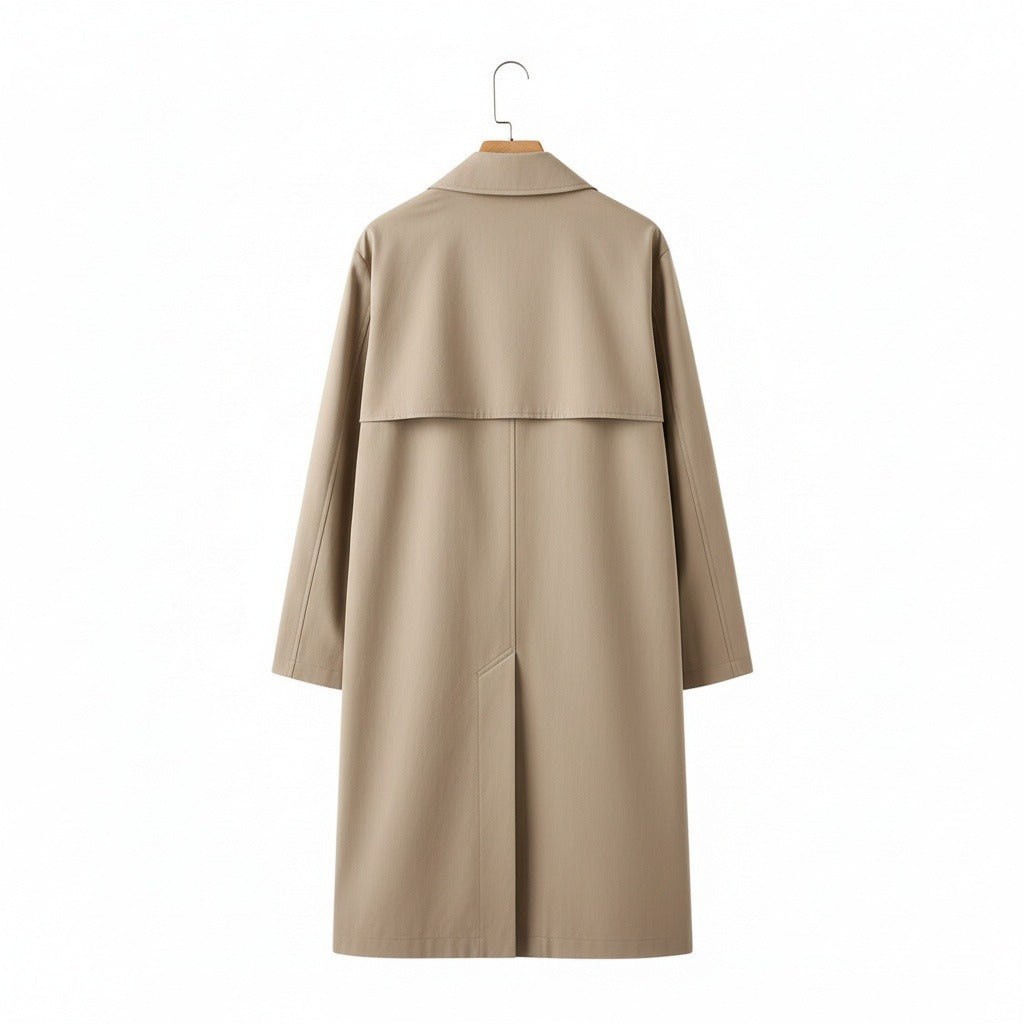 Beige Trench Coat Mens - Beige - Fabric Detail