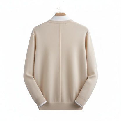 Beige V Neck Sweater Mens - Beige - Fabric Detail
