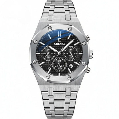 Black Chronograph Watch - Black - Front View