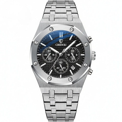 Black Chronograph Watch - Black - Front View