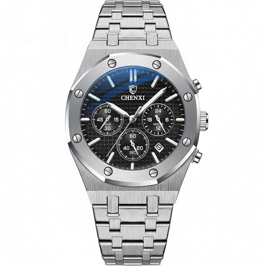 Black Chronograph Watch - Black - Front View