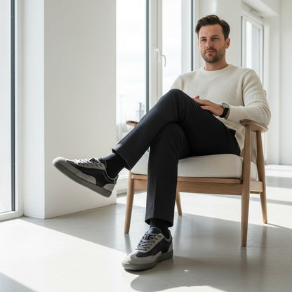 Black Court Sneakers Men - Black - Side Profile