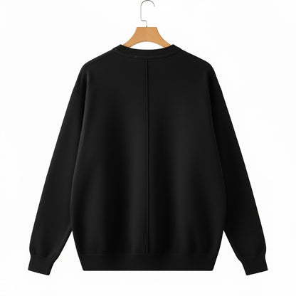 Black Crew Neck Sweater - Black - Fabric Detail