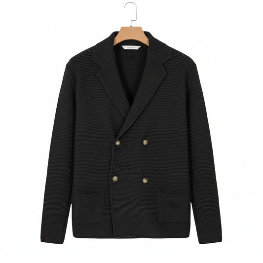 Black Crossover Cardigan - Black - Front View