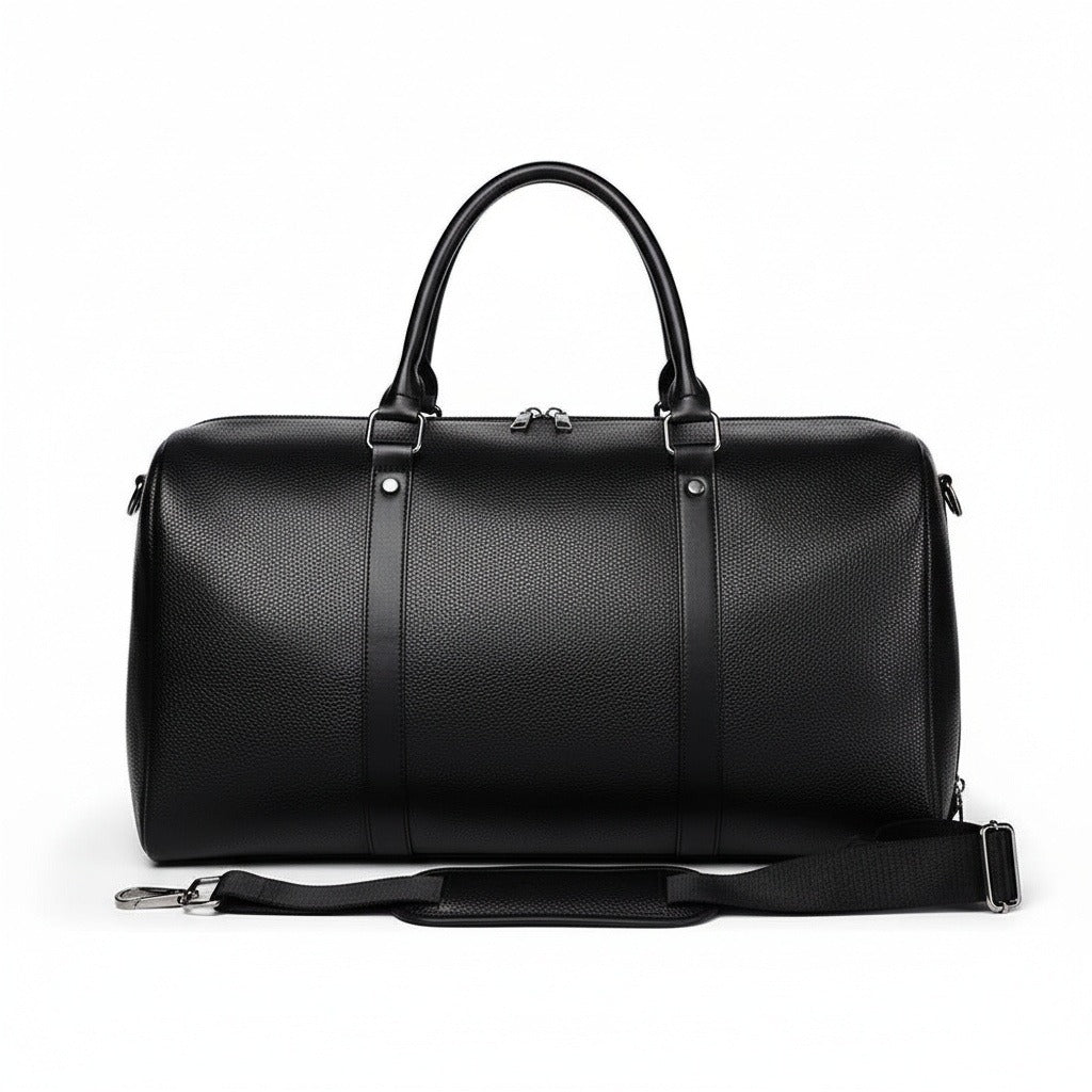 Black Duffle Bag for Men - Black - Front View