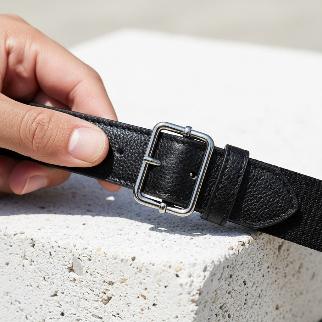 Black Duffle Bag for Men - Black - Back View