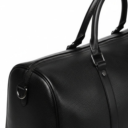 Black Duffle Bag for Men - Black - Texture Close Up