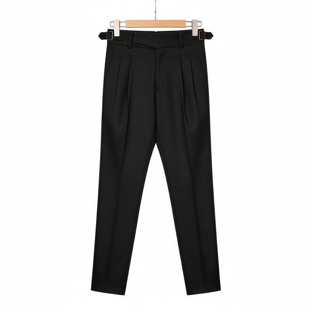 Black Gurkha Trousers - Black - Front View