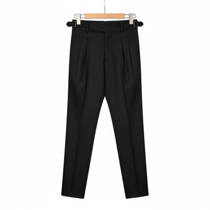 Black Gurkha Trousers - Black - Front View